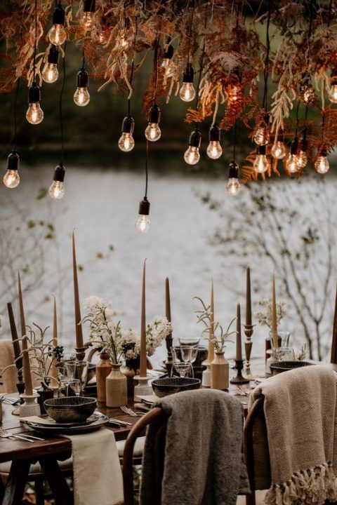 winter wedding table reception